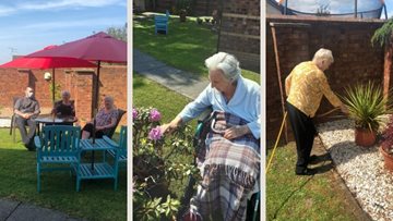 Falkirk care home Residents enjoy a spot of gardening